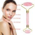 Natural Rose Quartz Jade Roller Face Massager Real Jade Gouache Scraper Facial Massager Jade Facial Roller Set Guasha Board. 