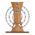 Wooden Calendar Home Porch Decoration Office Desktop Decoration Manual Rotating Desk Calendar Sweet House Easy to Use C.