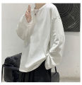 100% Cotton Oversize Men's Women T-shirt Man Long sleeves Pure Color Men t shirt T-shirts For Male Female Tops Dislikelike. 