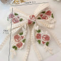 Embroidery Hair Bows Lace Big Bows Hairclip Women Elegant Spring Clip Spring WANNA. 