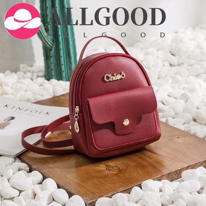 Faux Leather Backpack Mini Rucksack Bag Women Girls Faux Leather