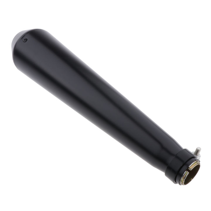 Black%20Universal%20Motorcycle%20Exhaust%20Pipe%20w/%20Sliding%20Bracket%20Muffler%20Silencer%20-%20Image%204