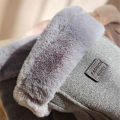 Women's Winter Gloves Plus Velvet Thicken Warm Touchscreen Gloves Cashmere Rabbit Fur Wrist Windproof Cycling Driving Mittens-Cola Kids.