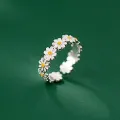 Korean Daisy Flower Trendy Rings Fashion Jewelry. 