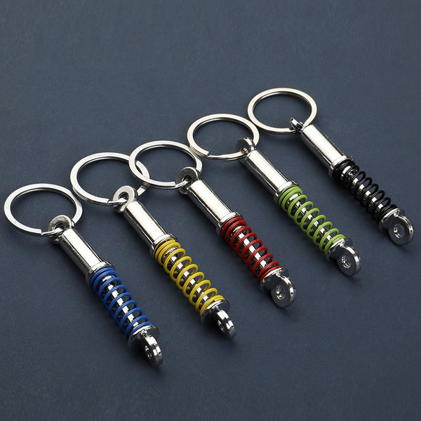 Creative Car Suspension Keychain Shock Absorber Spring Key chain Rring Key Holder Coilover Shock Absorber Buckle Gift