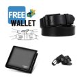 Black Leather Formal Belt For Men - Belt For Men (wallet Free). 