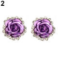 【TrendyTraverse】New Elegant Flower Rhinetone Ear tud Earring Piercing Jewelry.
