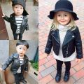 Baby Girls Boy Overwear 2023 Spring Autumn Winter PU Coat Jacket Kids Fashion Leather Jackets Children Coats Overwear Clothes. 