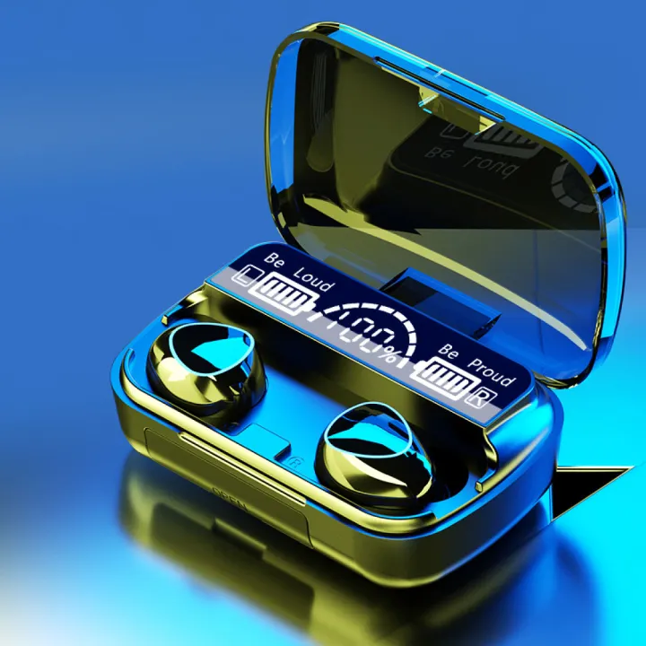 M10 TWS Earbuds with LED Digital Display, CVC8.0 Noise Reduction, Stereo Sound with Charging Box