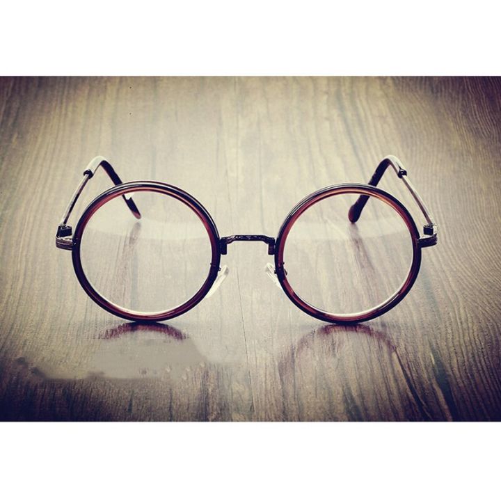 Retro%20Round%20Frame%20Glasses%20High%20Definition%20Clear%20Lens%20Women%20Men%20Unisex%20Flat%20Mirrors%20Eye%20Protection%20Eyeglasses%20Computer%20Goggles%20-%20Image%202