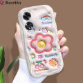 Jizetin for OPPO A60 Back Cover Back Cover Creative Cute Flowers Cream Wavy Edge Soft Silicone Phone Case.