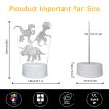 3D Dinosaur LED Night Light For Child Bedroom Decor 16 Chang Colour Touch Remote Control LED Table Desk Lamp Creative Gift 30.