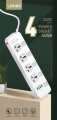 LDNIO SC4408 4 POWER SOCKET + 4 USB DEFENDER SERIES 2500W. 
