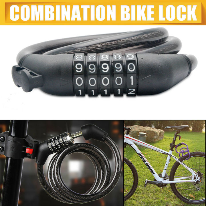Cycling Security 5 Digit Combination Password Bike Bicycle Cable Chain Lock - Cycle Accessories - Cycle Accessories - Cycle Light