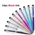 10Pcs/Lot Crystal Stylus Pen Diamond Ballpoint Pens Stationery Ballpen 2 In 1 Crystal Touch Screen Pen For Capacitive Screen.
