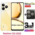 3in1 Protector Combo Pack for Realme C53 (RMX3760) (Front Hydrogel Screen Protector Poly+Back Hydrogel Poly Protector+9h Camera Lens Protector). 