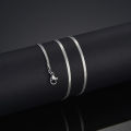 Snake Chain For Men And Boys Rhodium Plated Stainless Steel Chain.