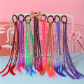 1/3/5Pcs Cute Children's Colorful Wig Hair Rope Princess Hair Band Ponytail Braid for Girls Gradient Color Fashion Accessory.