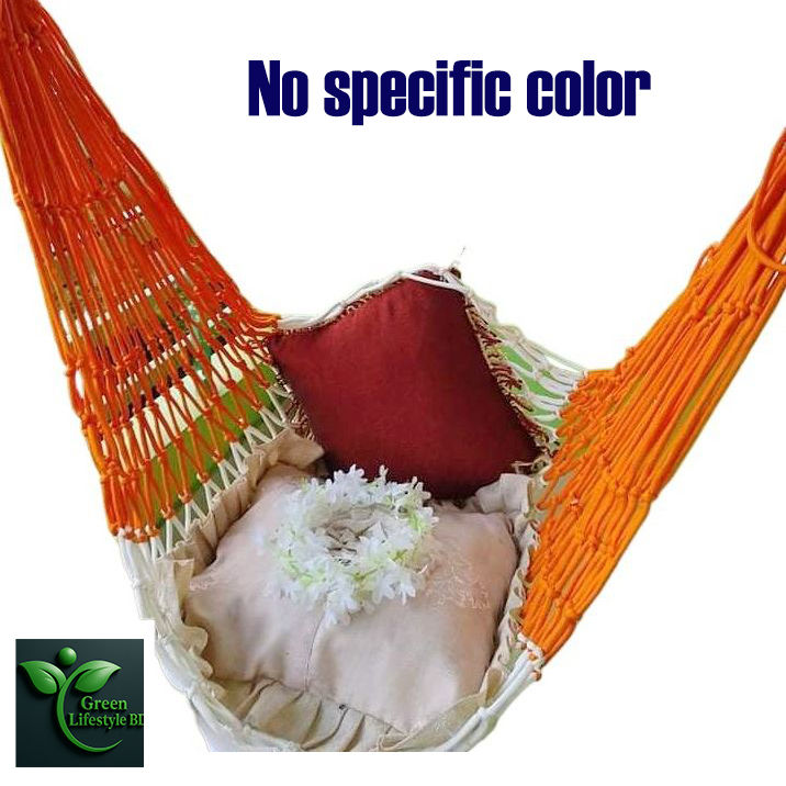 Premium Quality Hammock Size 7.5 Foot Weight 80kg+ for Adults with Large Size Dolna For Home, Office, Tour, and Beach