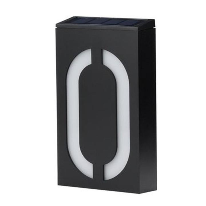 Solar Powered 0-9 LED Light House Address Number Street Road Doorplate Wall Lamp