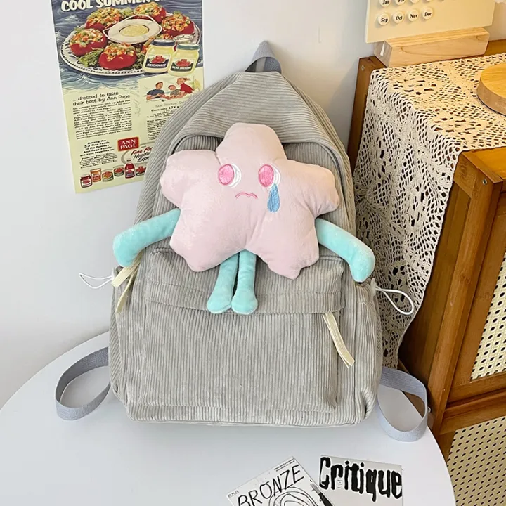 New%20Sweet%20Casual%20Double%20Velvet%20Cute%20School%20Bag%20Clear%20Girl%20Star%20Doll%202024%20New%20Backpack%20College%20Student%20Wool%20Shoulder%20Bag%20-%20Image%207