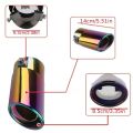 Car Exhaust Tail End Pipe Universal Car Exhaust Muffler Tip Round Stainless Steel Car Tail Rear Round Exhaust Pipe Tail Muffler Tip Pipe Inlet 63mm (Color : Color straight). 