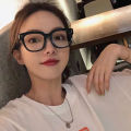 Black frame glasses myopia plain frame gm anti-radiation and anti-blue light glasses for women fashion eye frame flat glasses for men.