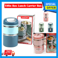 2.5 Layers Tedemei Food Grade Stainless Steel Tiffin Box Lunch Carrier Box.