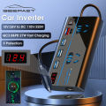 Geepact Car Inverter 200W Peak Power Multifunctional Automotive AC 12V/24V to DC 110V/220V Inverters 2 AC Outlets 3 USB 1 QC3.0 Fast Charging Ports Adapter DC to AC Inverter with Digital Display Ciga-rette Lighter. 