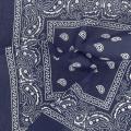Set of 3 bandanas Paisley Man and Woman 57 x 57 cm Black + Red + navy blue.