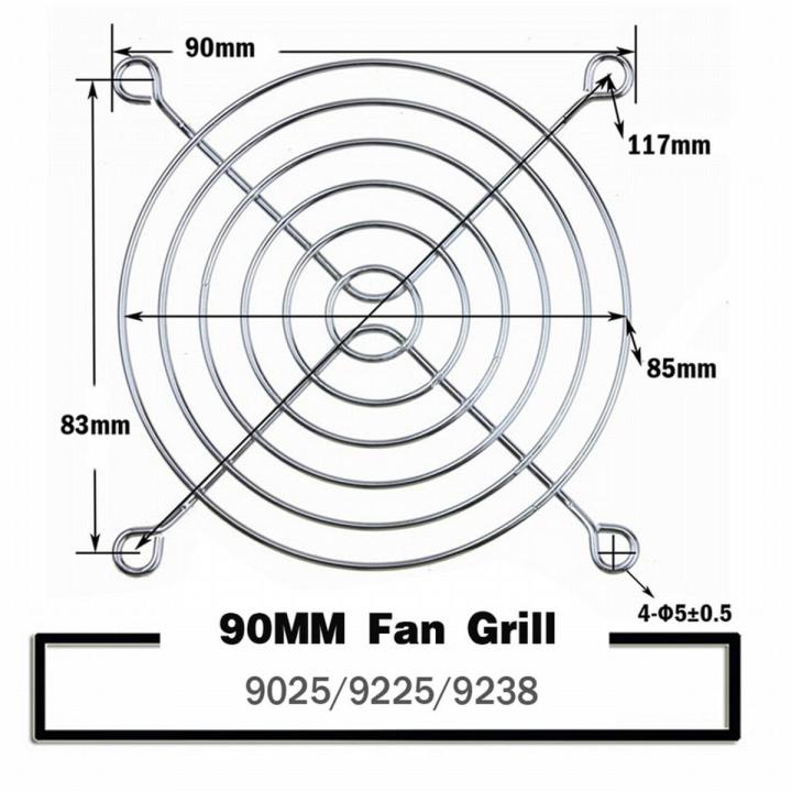 2PCS Cooling Fan Guard Metal Grill Computer Cover Fan Grill 30mm 40mm 50mm 60mm 70mm 80mm 90mm 120mm 135mm 140mm 170mm 200mm-2Pcs 90mm-3 in 1 Filters