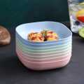 10 piece durable and versatile wheat straw tableware set - reusable, snack, fruit, dessert, bone spitting plate. 