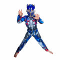 Kids Superhero Role Play Costume Movie Character Transformer Robot Fantasy Muscle Costume Boys Girls Halloween Mask Jumpsuit.