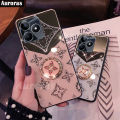 For Realme Note 50 Case Mirror Casing Ring Holder Phone Casing for Realme Note 50 Cover Clover Design with Lanyard. 