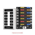 12 Way Blade Fuse Block Fuse Holder Box 6 Circuit ATP/ATC/ATO with LED Indicator Adjustable 180 Degree Rotating Cover for Dual-use(Fuses not Included) Replacement for Car Truck Motorcycle Minibus. 
