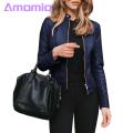 Lady Jacket Stylish Windproof Faux Leather Jacket for Women Perfect for Fall Spring Women Faux Leather Jacket.