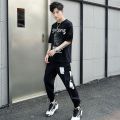 New Suit Fashion Short SleeveTT-shirt Loose Summer Wear Korean Men's Casual Student Sports Suit Handsome Match.