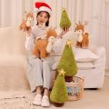 Plushie Xmas Tree Cute Stuffed Christmas Elk Reindeer Plush Deer Toy Pine Ring Bell Ginger Bread Chocolate House Bell. 