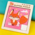 Number Slide Shapes Matching Game Cartoon Animal Jigsaw Puzzle for Baby Kids. 