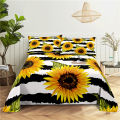 Sunflower Bedding Sheet Home Digital Printing Polyester Bed Flat Sheet With Pillowcase Print Bed Sheet. 