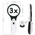 3LED Light 45X Handheld Magnifier Reading Magnifying Glass Lens Jewelry Loupe. 