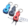 Multi-functional Keychain Outdoor 6-in-1 Folding Mini Screwdriver Stainless Steel Tool with LED Keychain.