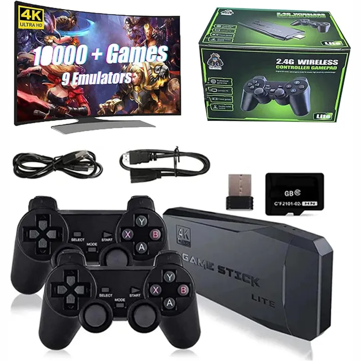 Game Stick - 2.4G Wireless Controller Gamepad 4K Game Stick, Nostalgia Stick Game Console Built in 2000+ Games, Retro Swift Game Stick 4K HDMI Output,32GB