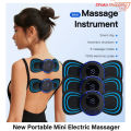 New Portable Mini Electric Neck Massager Back Body Portable With USB Charging Cable,EMS Electric Pulse Neck Massager Cervical Massage Patch Back Sticker Muscle Stimulator Portable Relief Pain Relax Massageador-Cyclone. 