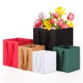 2sql 1PC Paper Cake Box Kraft Paper Bag Paper Bag Gift Bag Shopping Bag Tote Bag Flowers Packaging Bag Square Portable Bag. 