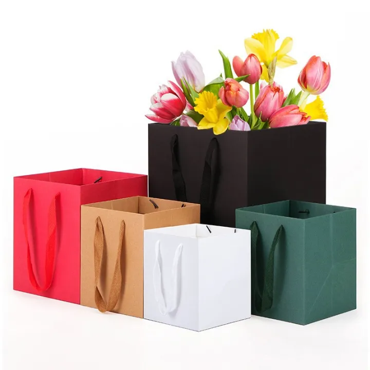 2sql%201PC%20Paper%20Cake%20Box%20Kraft%20Paper%20Bag%20Paper%20Bag%20Gift%20Bag%20Shopping%20Bag%20Tote%20Bag%20Flowers%20Packaging%20Bag%20Square%20Portable%20Bag%20-%20Image%204