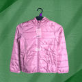 Girls Light Pink Puffer Winter Jacket with Hood.