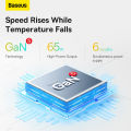 Baseus 65W Digital Power Strip Touch Control 3AC Sockets Surge Protector Retractable Cable GaN Fast Charging For iPhone14.