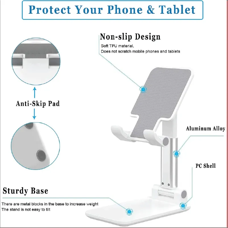 Desk Mobile Phone Holder Stand For Android Adjustable Desktop Tablet Holder  Universal Table Cell Phone Stand | Daraz.com.bd