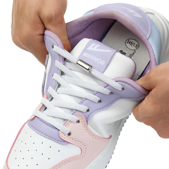 Anti-Dropping Elastic No Tie Shoelaces Flat Shoe Laces For Kids and Adult Sneakers Quick Lazy Metal Lock Laces Shoe Strings
